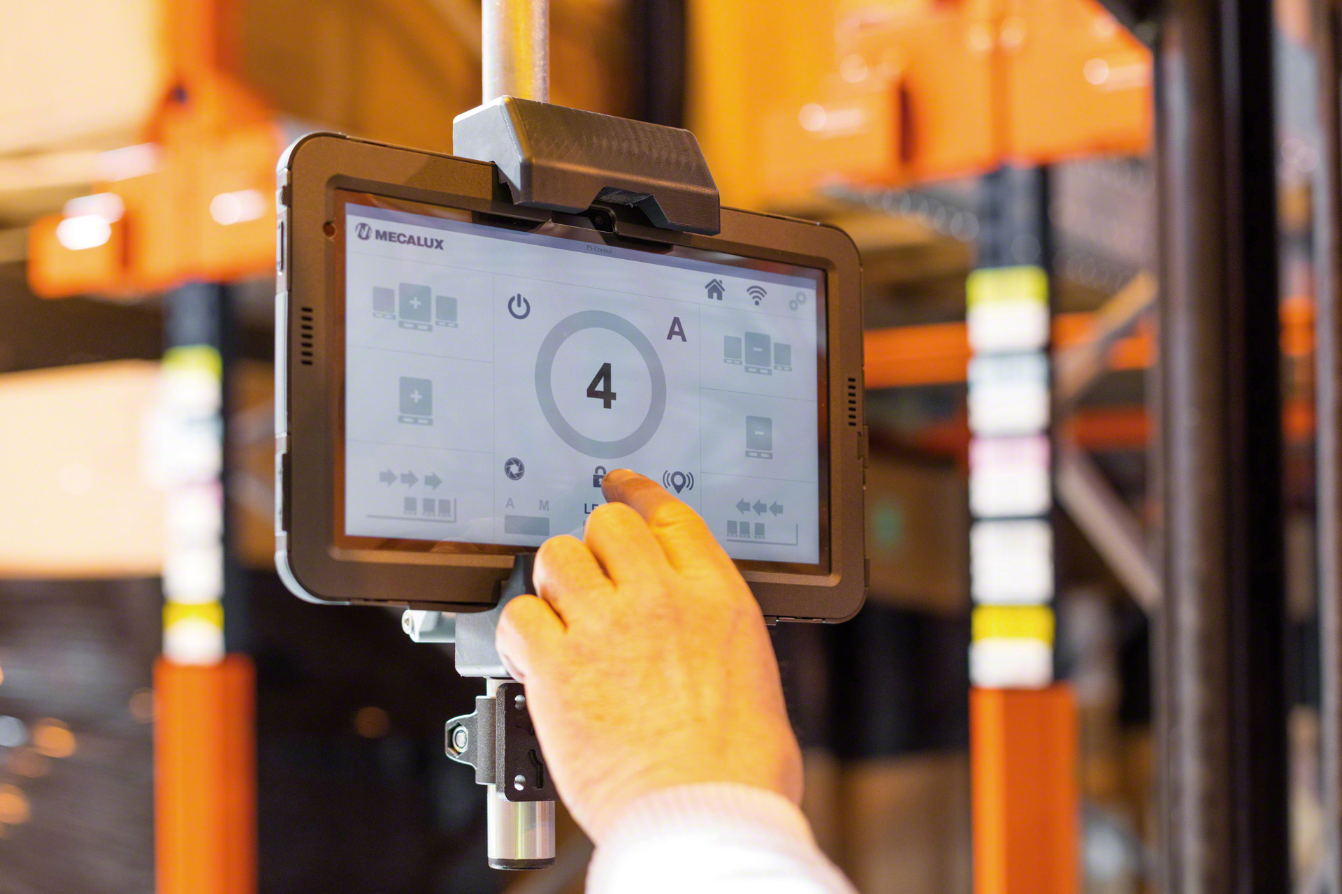 Pallet Shuttle system is remotely controlled via a Wi-Fi connected tablet