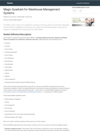 Mecalux a fost plasat în raportul global Gartner pentru sistemele de management al depozitelor Mecalux a fost plasat în raportul global Gartner pentru sistemele de management al depozitelor