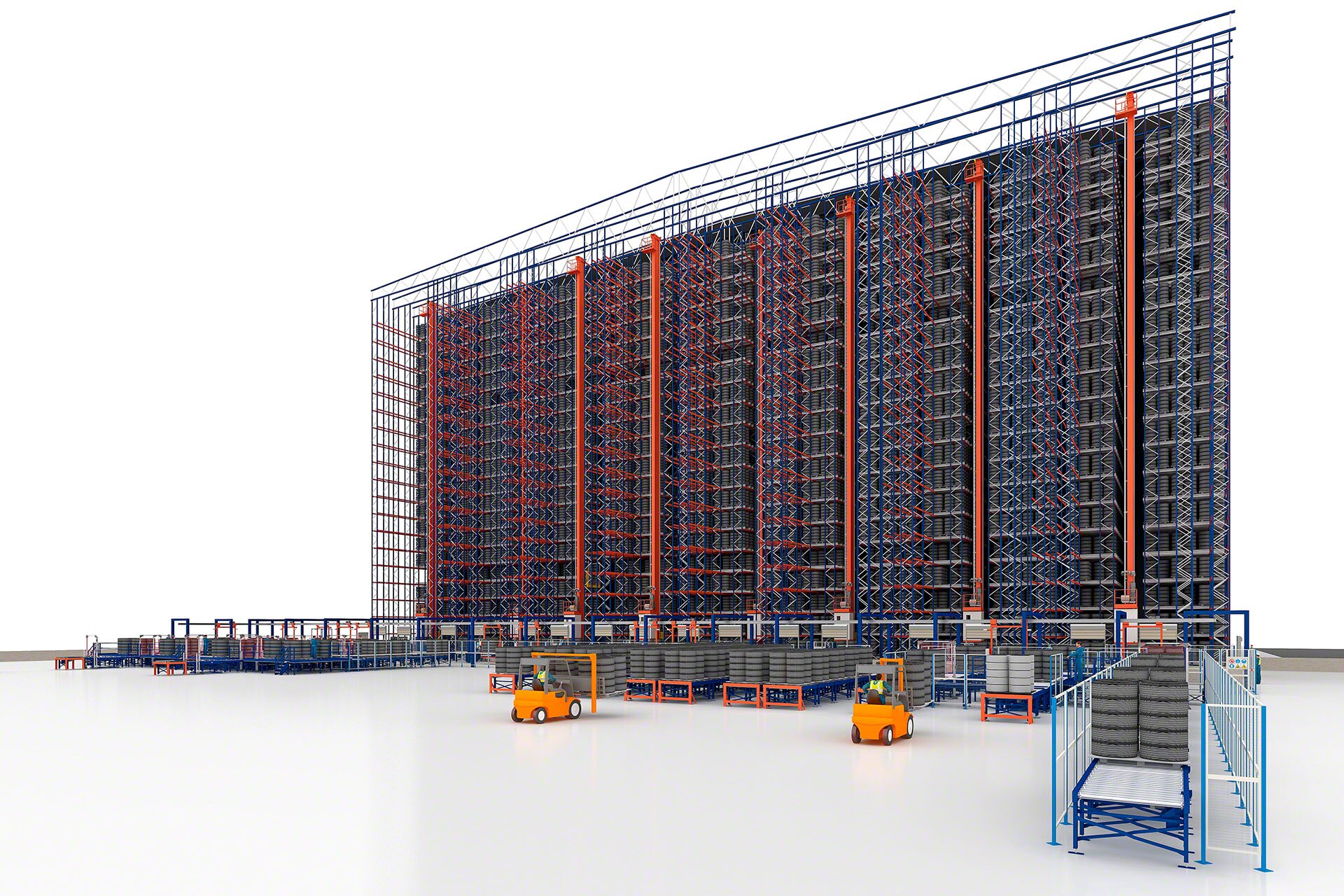 The Pallet Shuttle system with stacker crane is effective for products from different sectors and industries