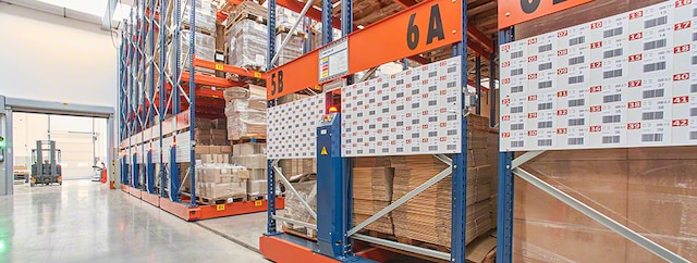 Movirack mobile pallet racking at Del Conte's installation Movirack mobile pallet racking at Del Conte's installation