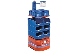 AMR 100 cu catarg este recomandat pentru operațiuni de picking colaborativ