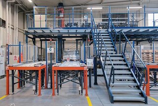 Transportatoarele verticale pentru paleți sunt ideale pentru mezanin și rafturi cu culoar inaltat